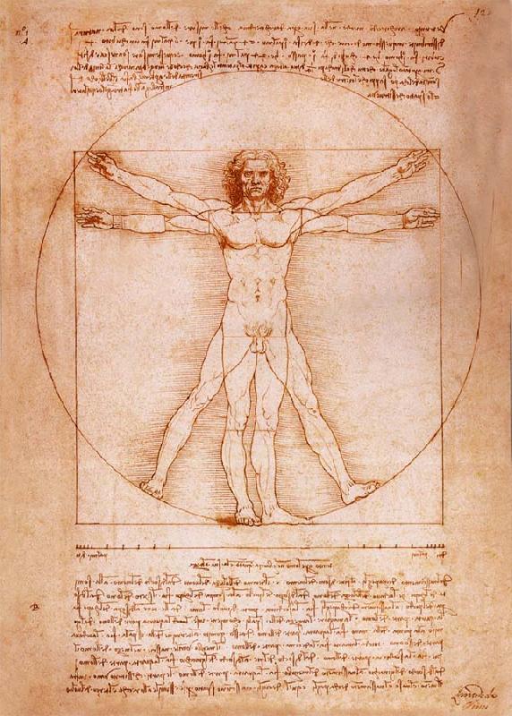 LEONARDO da Vinci Rule fur the proportion of the human figure Germany oil painting art